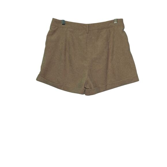 SHEIN beige corduroy pleated cuffed shorts size 8 - 10 - Picture 8 of 13